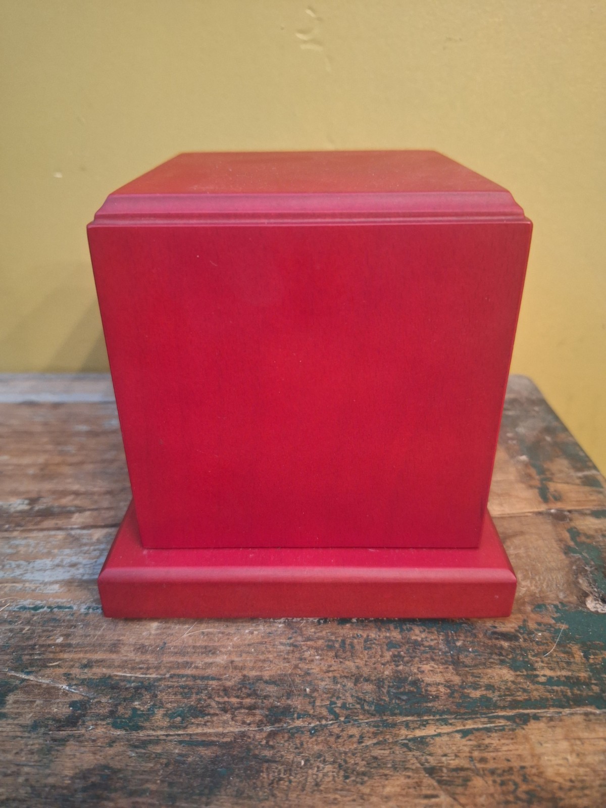 Dog Cat Animal Cremation Cherry Color Box Tower Wood Urn Ashes Keepsake 5″ X 5″