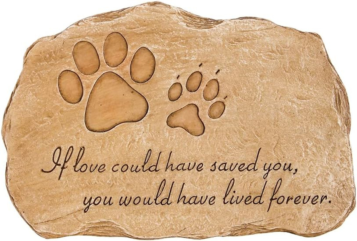 Pet Paw Print If Love Could Have Saved You Garden Memorial Stone | Outdoor Safe