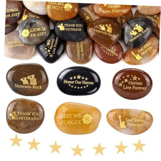 Pcs Veterans Gifts Memorial Stones 6 Different 4th of July 30 Independence Day