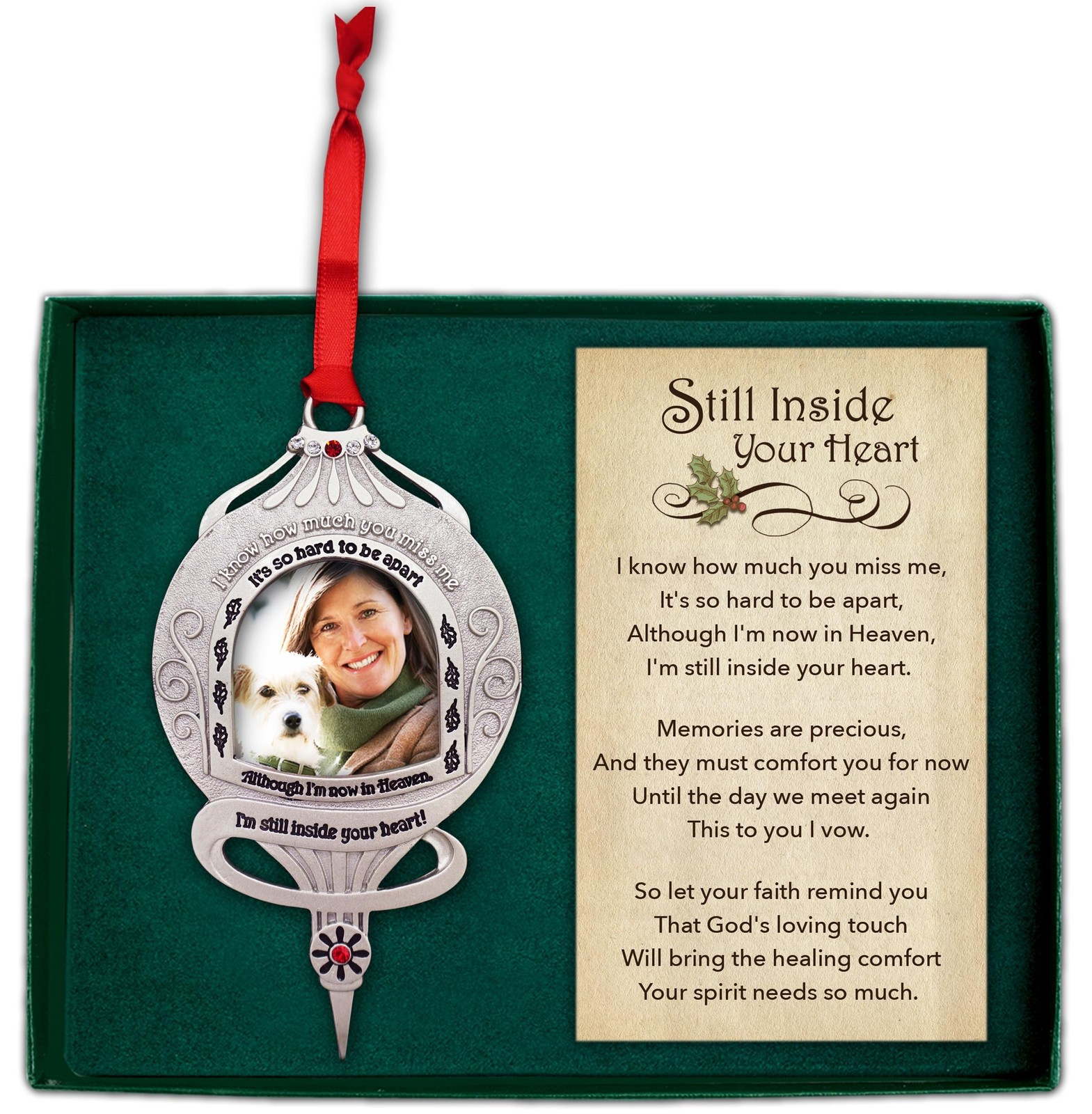 Memorial Photo Frame Ornament – Still Inside Your Heart, Christmas Memorial O…
