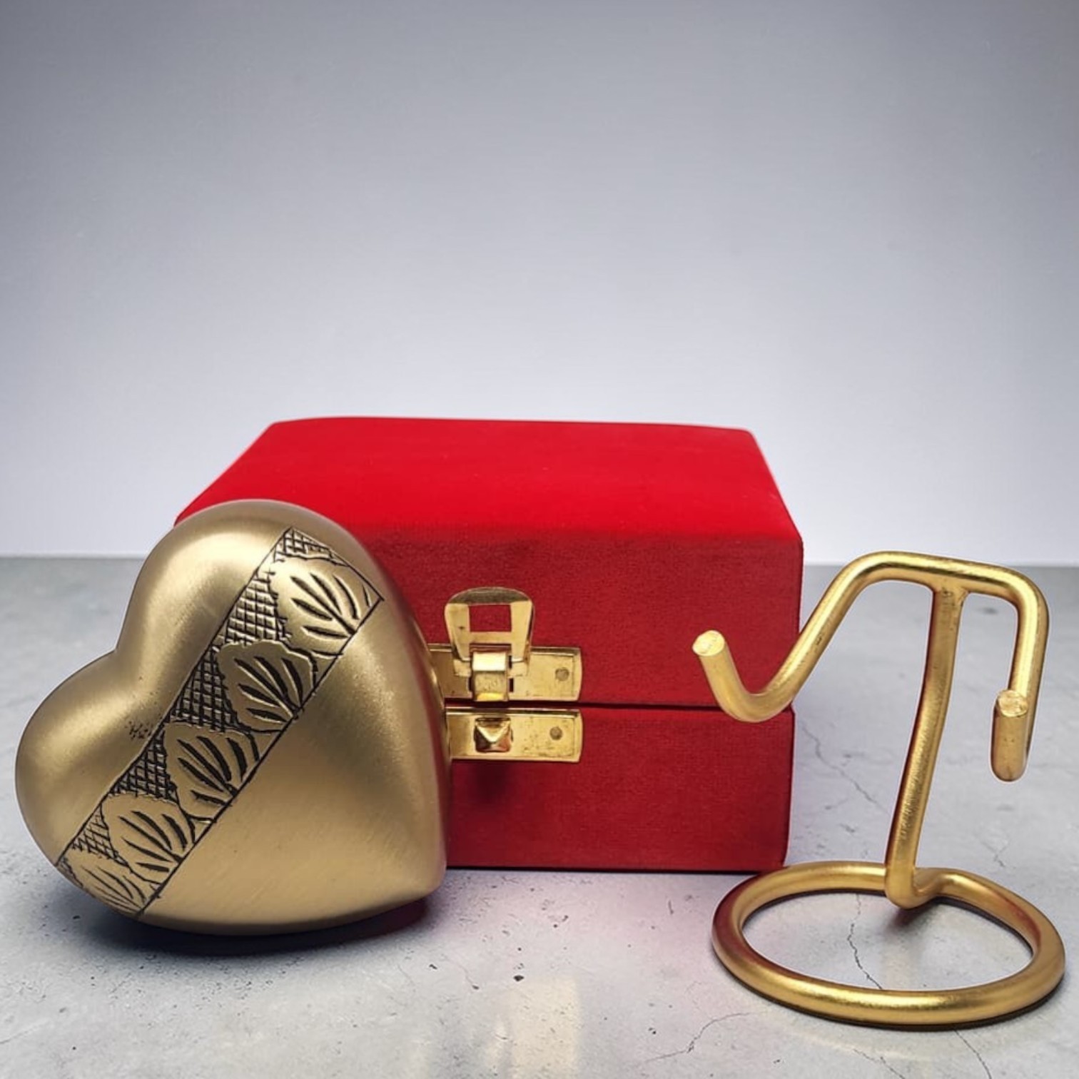 Mini Cremation Heart Urn Personalized for Ashes with Stand Gift Box