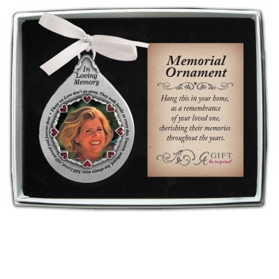 ORNAMENT-TEARDROP FRAME W/CARD & GIFT BOX
