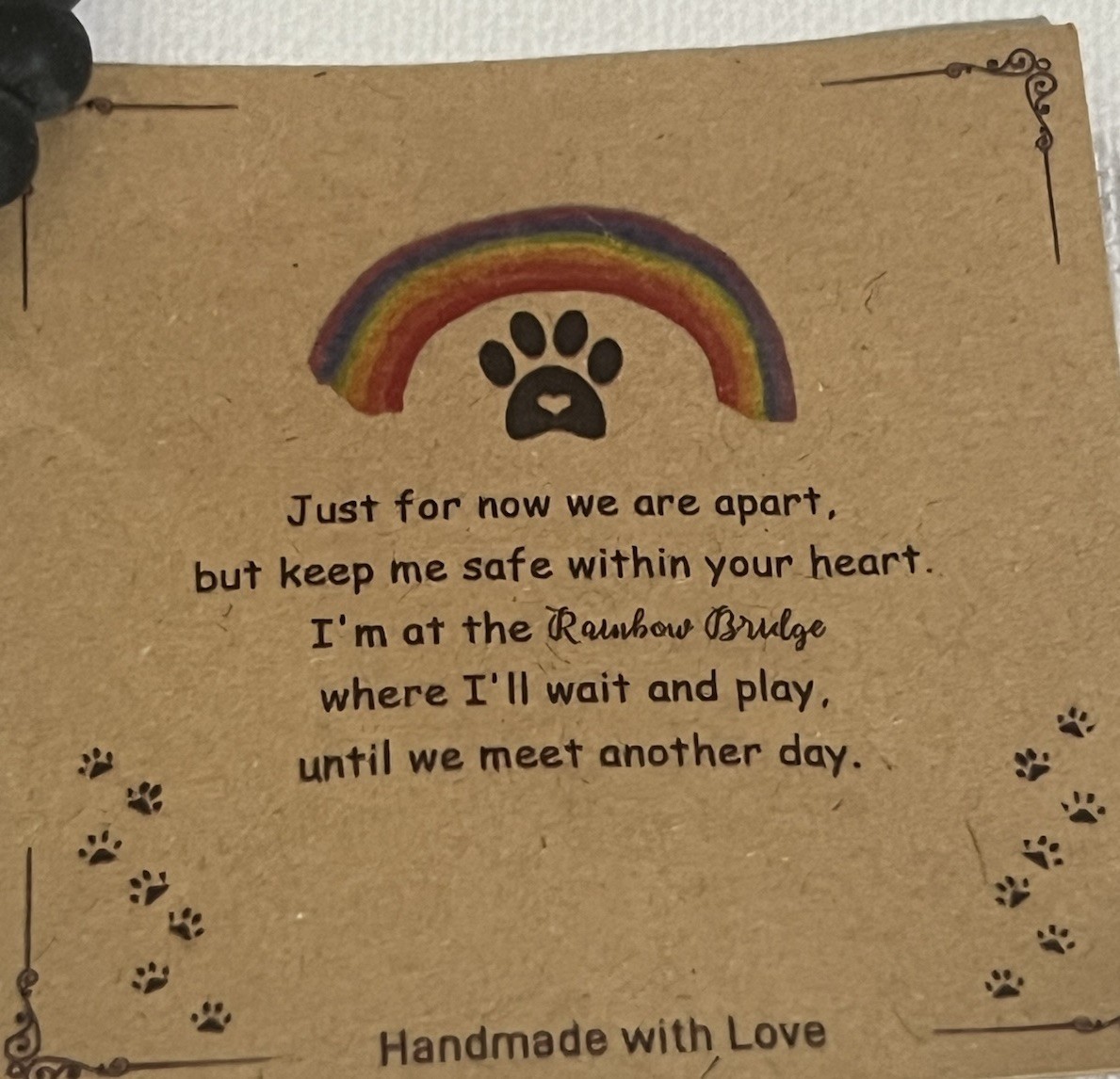 Dog Lover Pet Loss Rainbow Bridge Memorial Bracelet Paw Print Charm Beads 1 Size