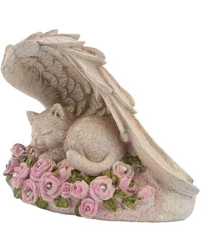 Cat Pet Memorial Stones Outdoor Statue, A Sleeping Cat Memorial Stone Grey