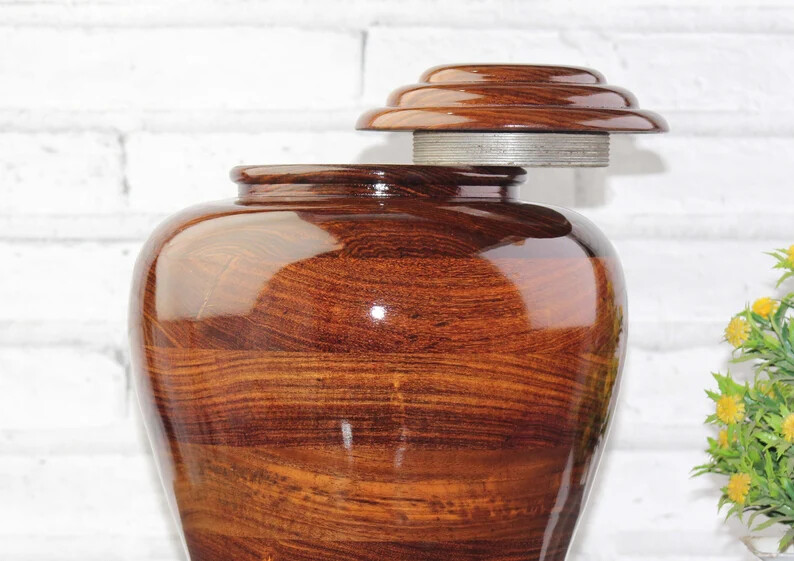 Wooden Urns for Human Ashes Adult Male Female – Cremation Urn Large Wood Urn Box