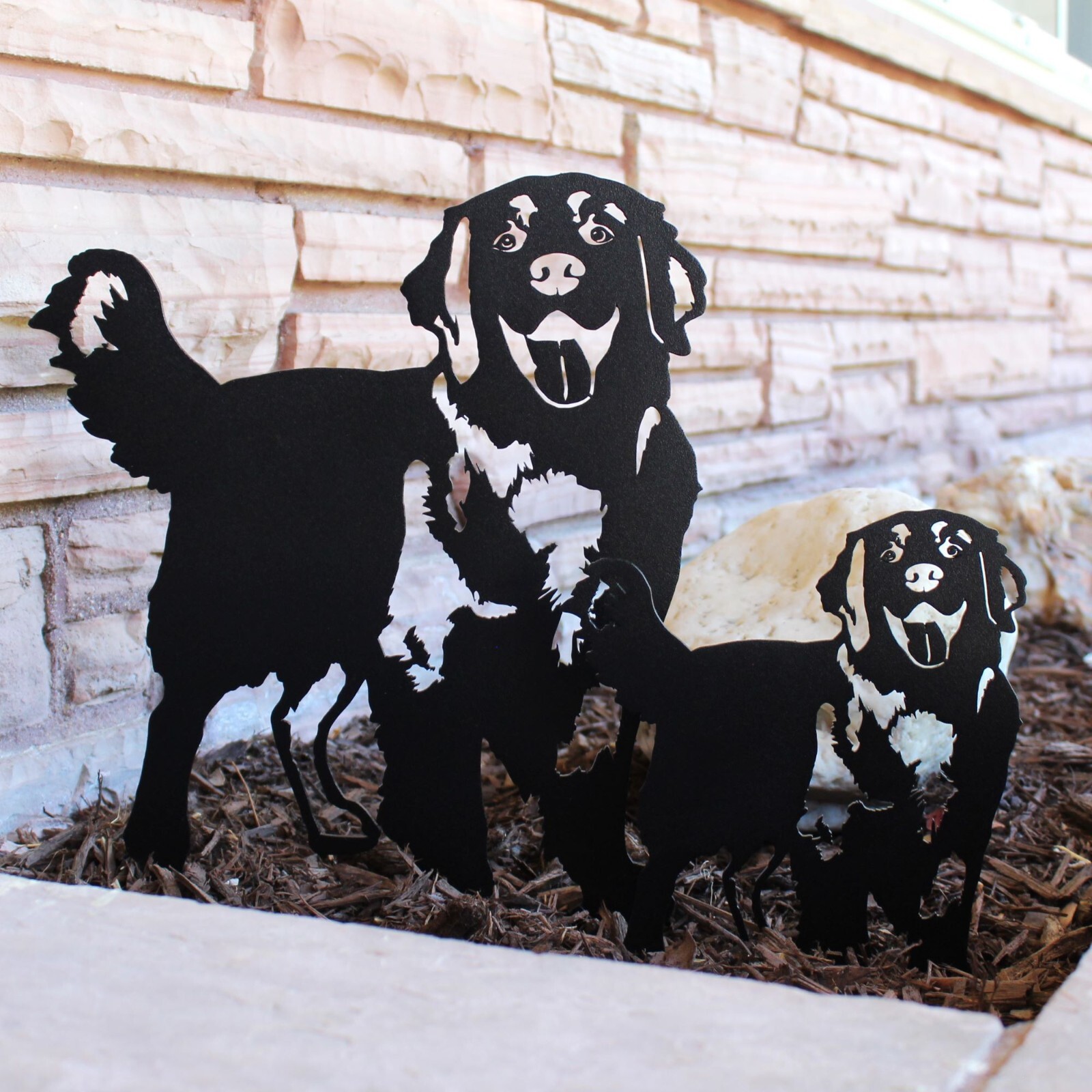 Golden Retriever Standing Black Metal Dog Silhouette