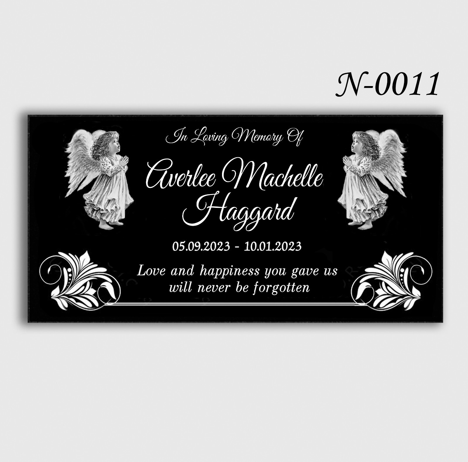 16″х8″х3″ inch Large Pet Headstone  Diamond Engraved on the Grave Marker Granite