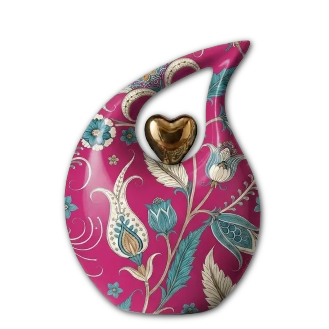 Urns for Human Ashes Pink Teardrop Heart Design w/Bag Adult Urns Women and Men
