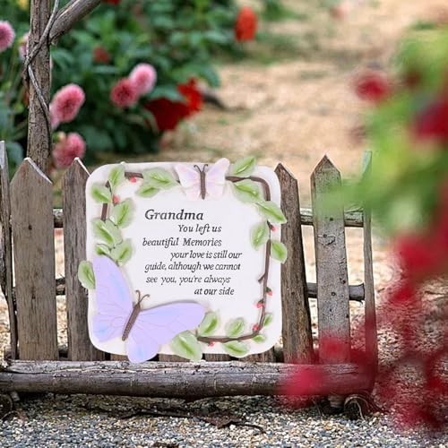 10 Inch Resin Memorial Garden Stone, Outdoor Decor, Sympathy Garden Grandma
