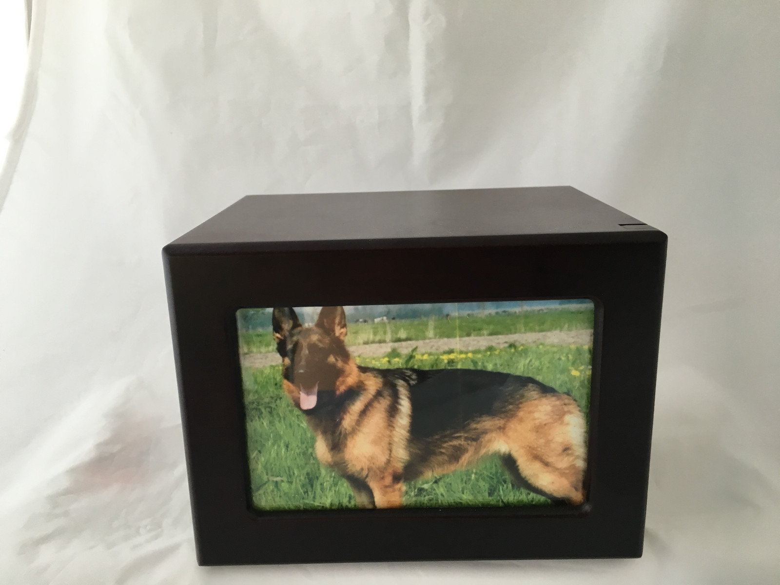 Pet Urn,Dog Cat Small Animal Cremation Urn Photobox,Pet Memorial,Color Cherry