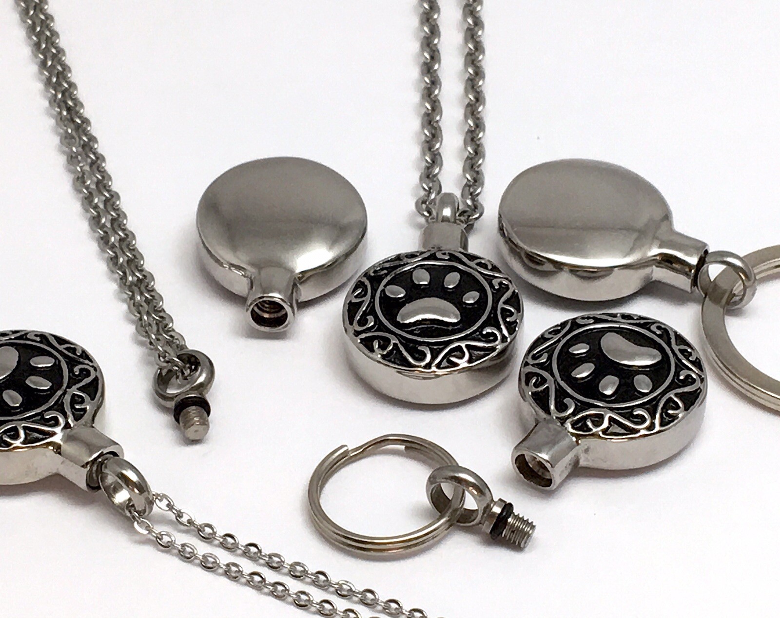 Celtic Paw Print Pet Cremation Jewelry Ashes Urn Necklace Ash Pendant Dog Cat