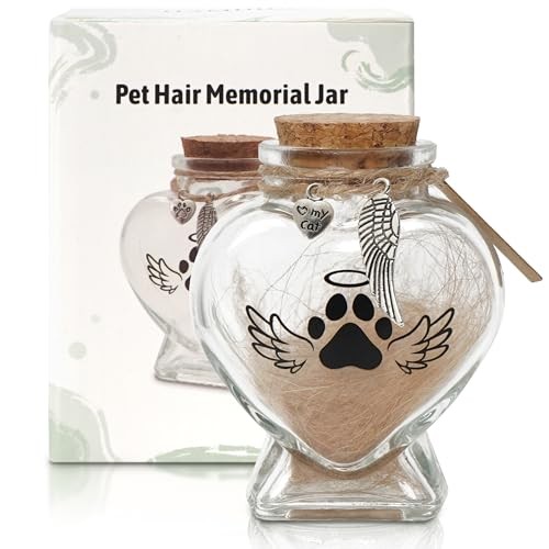 Heart-Shape Glass Jar & Bottle for Pet Memorial – Love My Cat