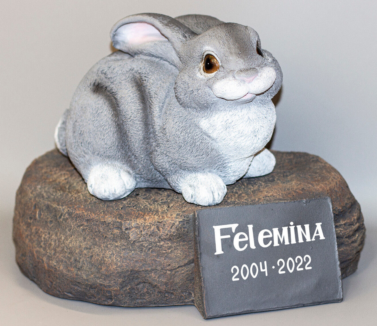 Rabbit Memorial Headstone Bunny Urn Ashes Pet Grave Marker Plaque Personalized