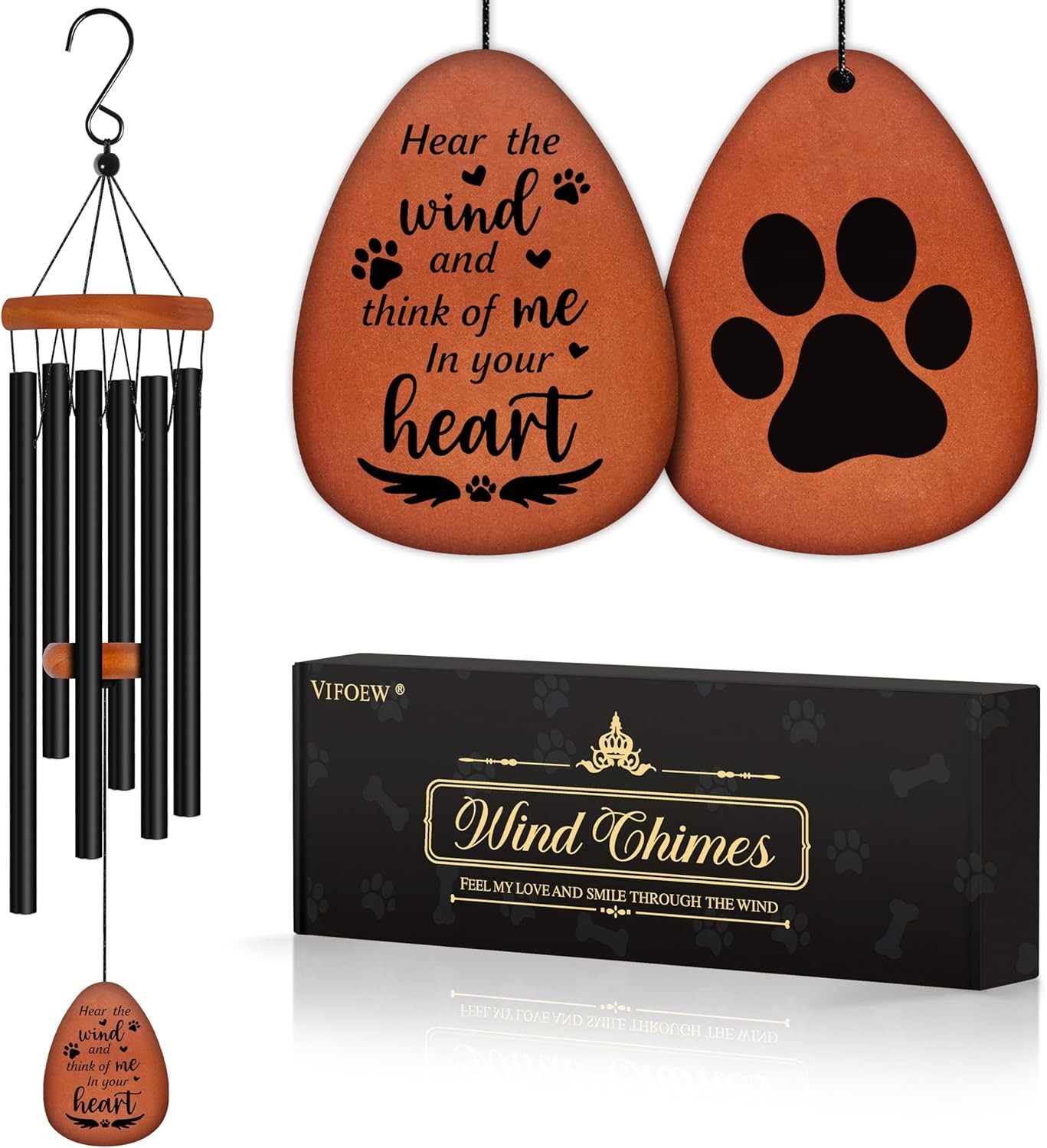 Dog Memorial Gifts for Loss of Dog, 28″ Pet Memorial Wind Chimes, Loss of Dog
