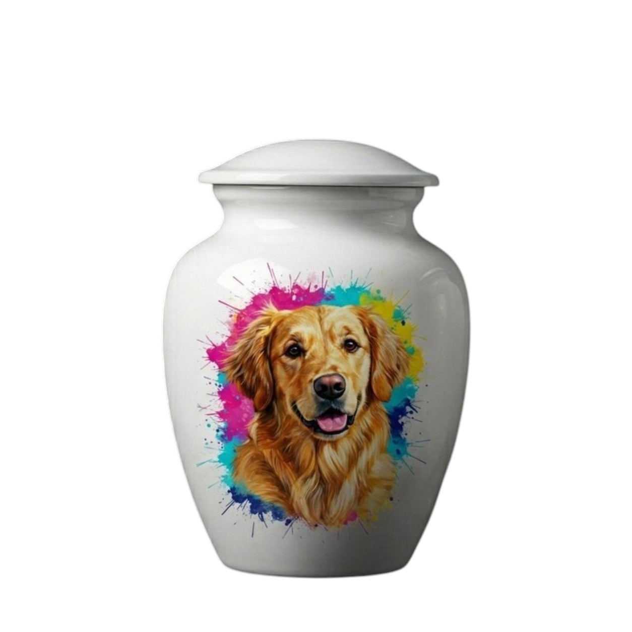 8 Inch Dog Cremation Urn for Pet Memorial Ashes Medium Metal Urns Loss Gift New.