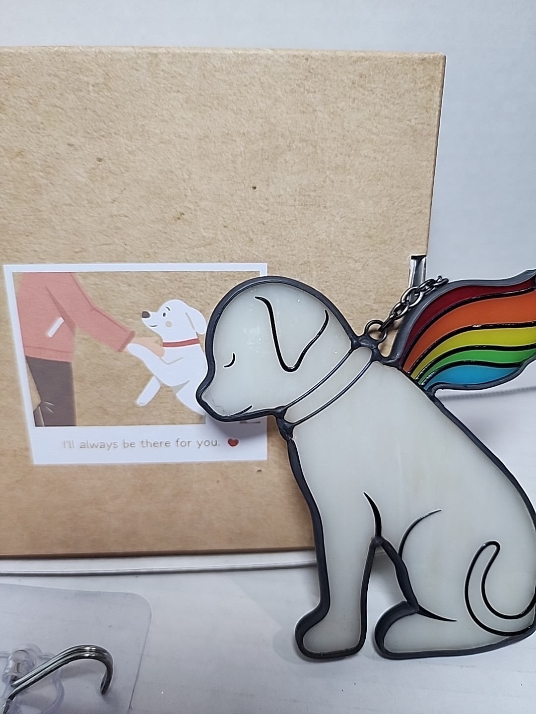 Stained Glass Dog Memorial Gift Loss of Dog Rainbow Bridge Pet Memorial Wings