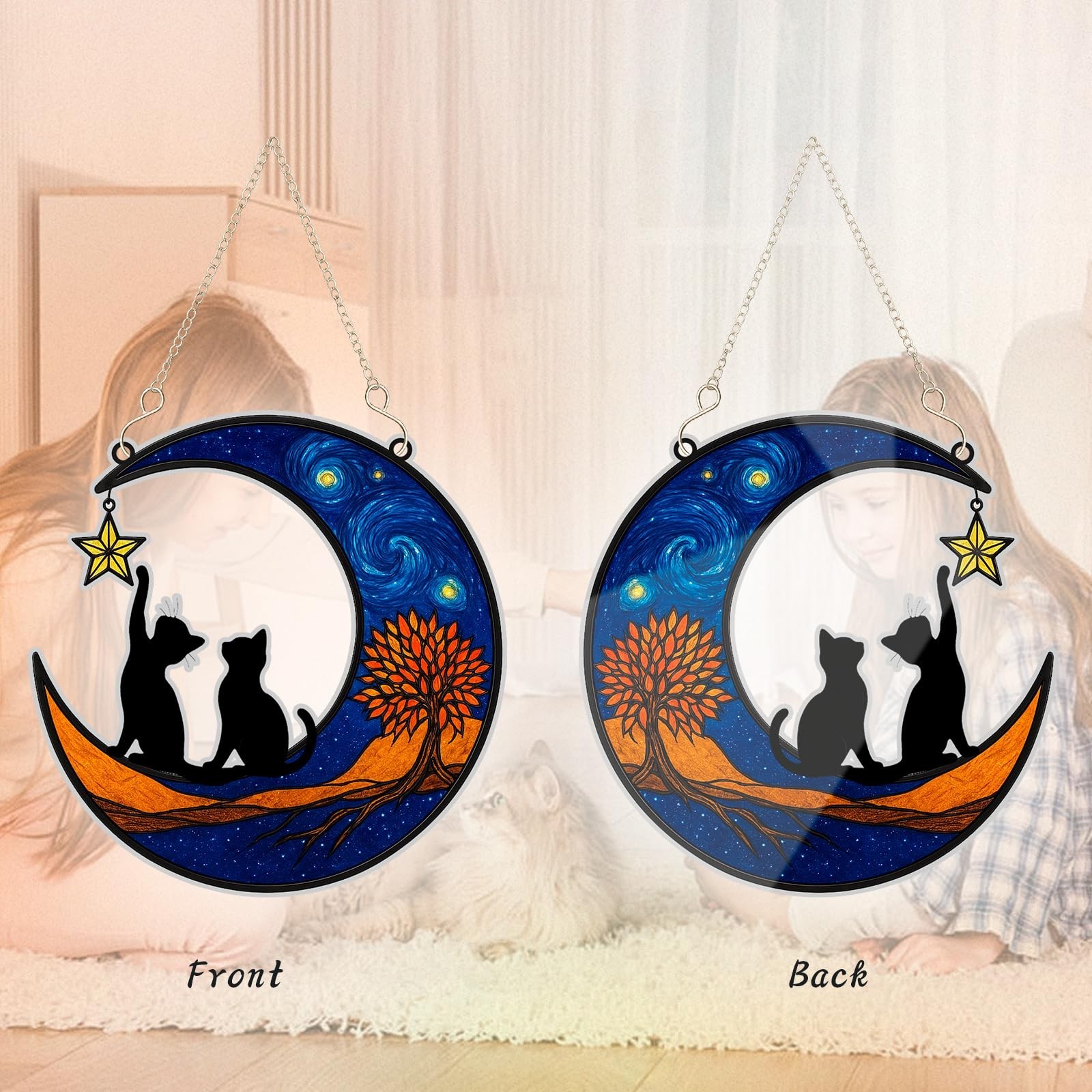 Geili 7.87″ Cat Loss Sympathy Gift for Women,Acrylic Life Tree Design Pet Los…