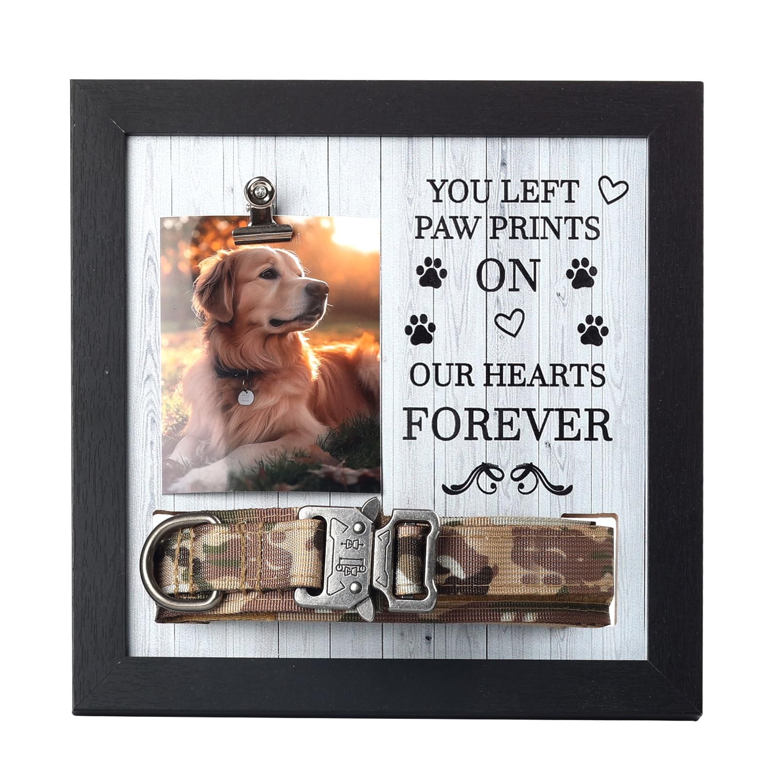 Pet Memorial Frame with Collar Holder – Dog & Cat Loss Remembrance Gift – You…