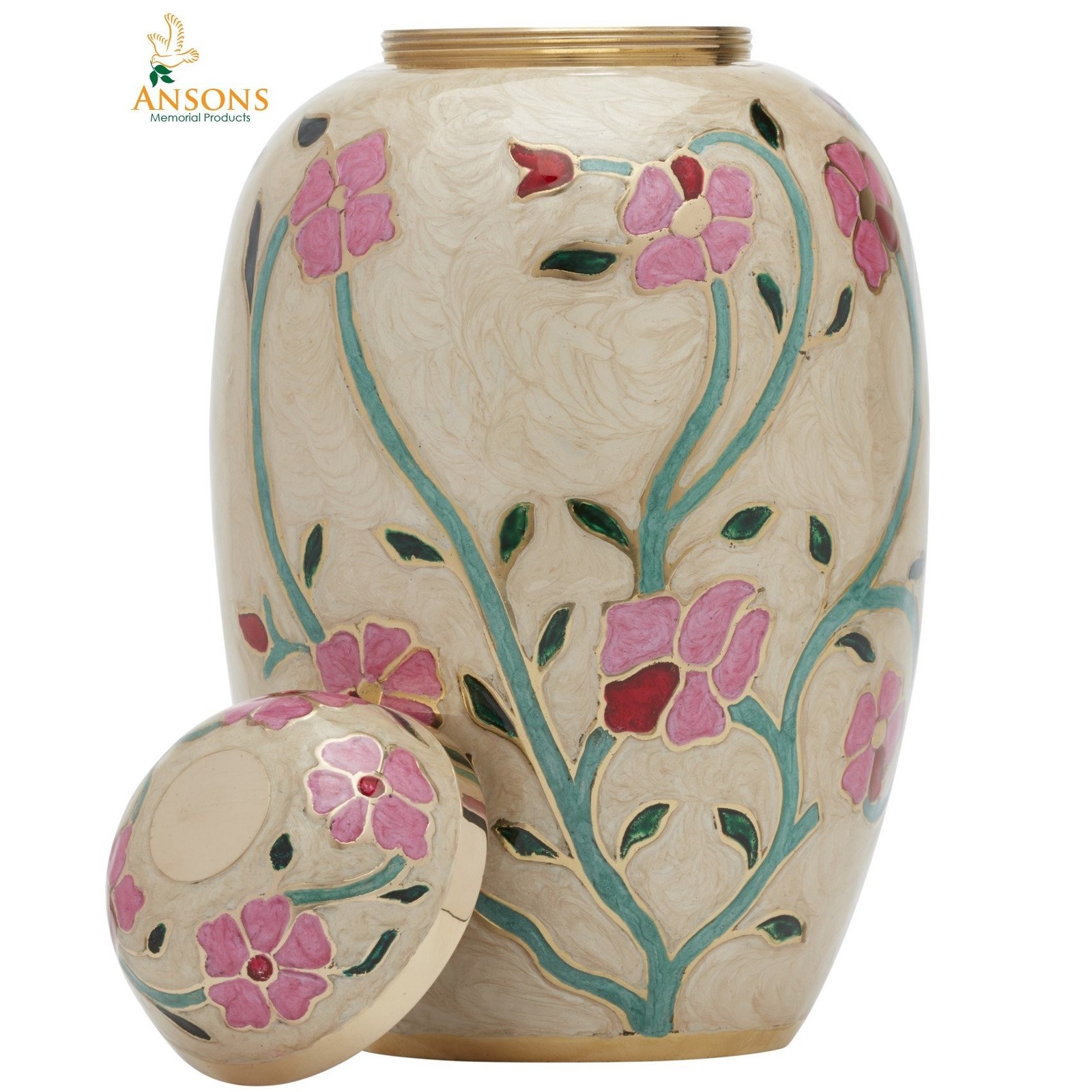 Cremation Urn – Flower Funeral Urn for Human Ashes – Burial urn with Lacquer …