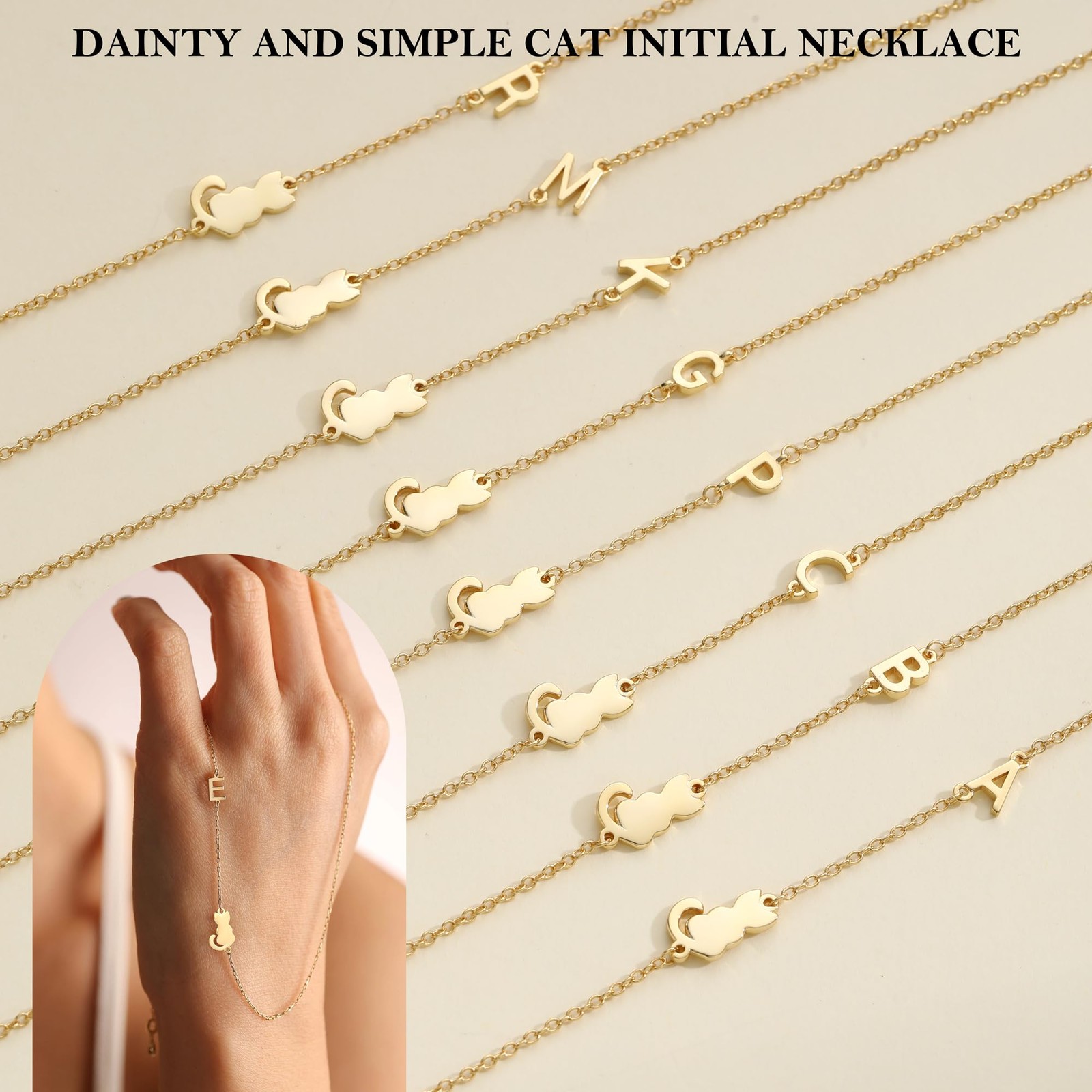 Cat Memorial Gifts for Loss of Cat Lover Gifts Initial Necklace with Cats Let…