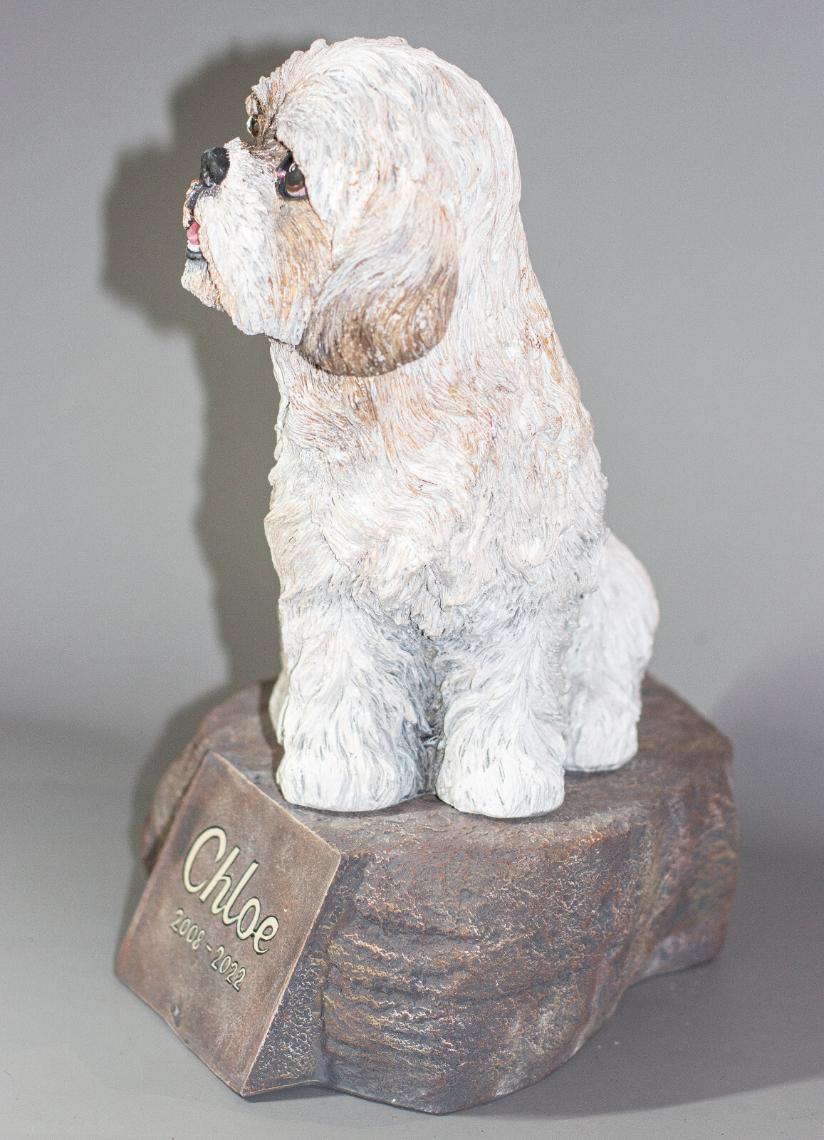 Unique Pet Memorial Tombstone Marker Shih Tzu Cremation Urn Dog Loss Grave Decor