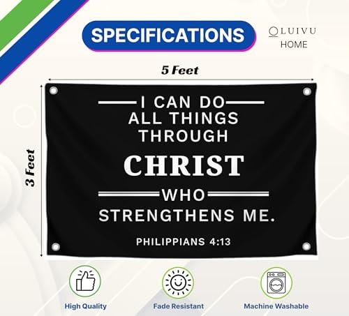 3×5 Ft Religious Christian Polyester Single Sided Flag I Can Do All Things