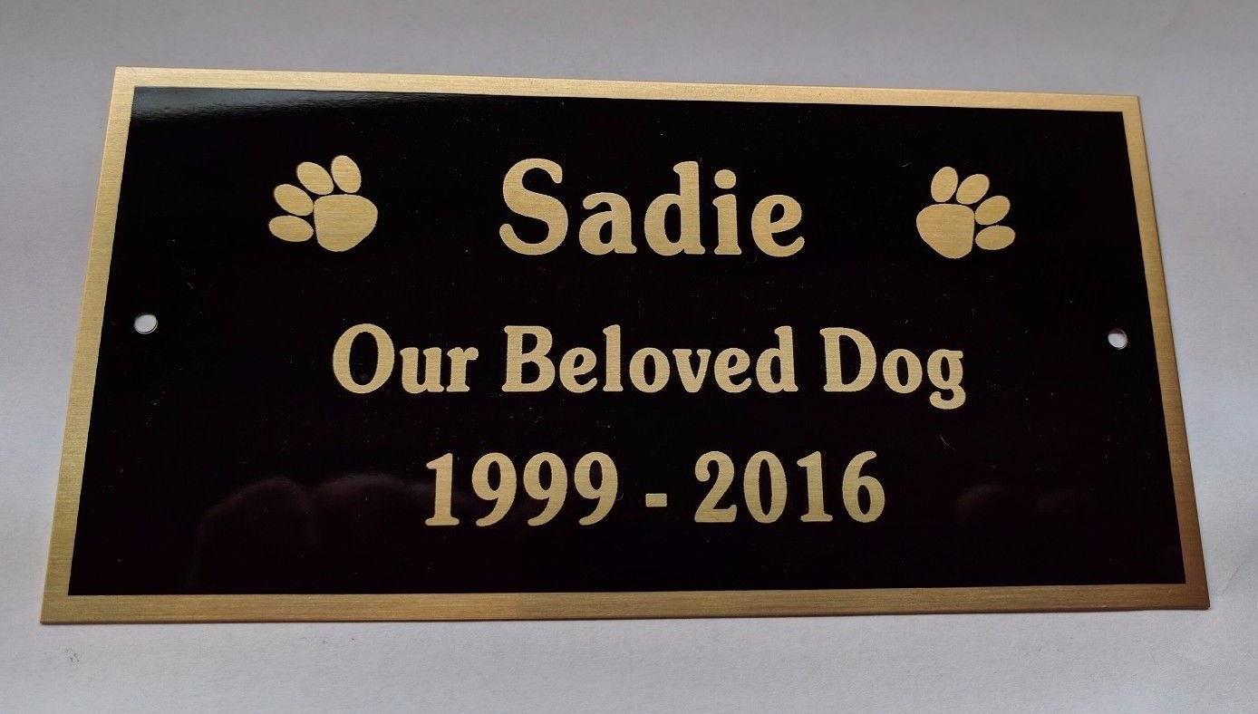DOG CAT PET MEMORIAL ENGRAVED BRASS URN PLATE FREE ENGRAVING FAST SHIPPING