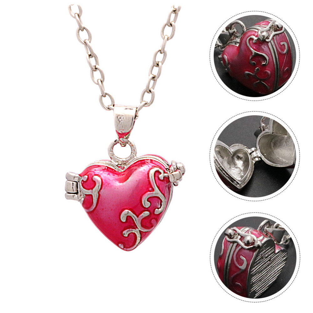 Brass Vintage Heart-shaped Pendant Can Openable Pet Ashes Hair Container