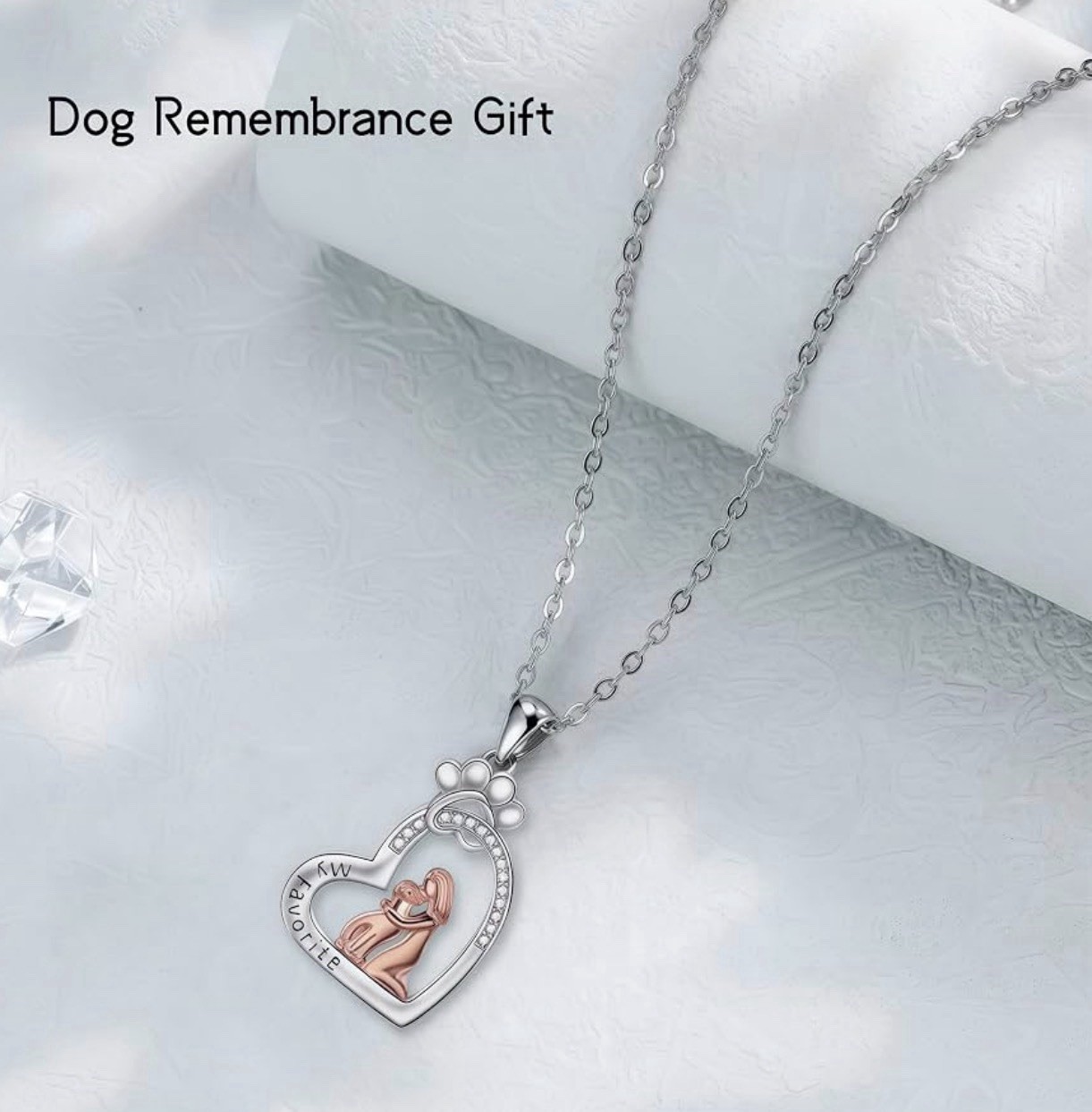 BRAND NEW Dog Memorial Gifts Remembrance Necklace: Loss of Dog Sympathy Gift