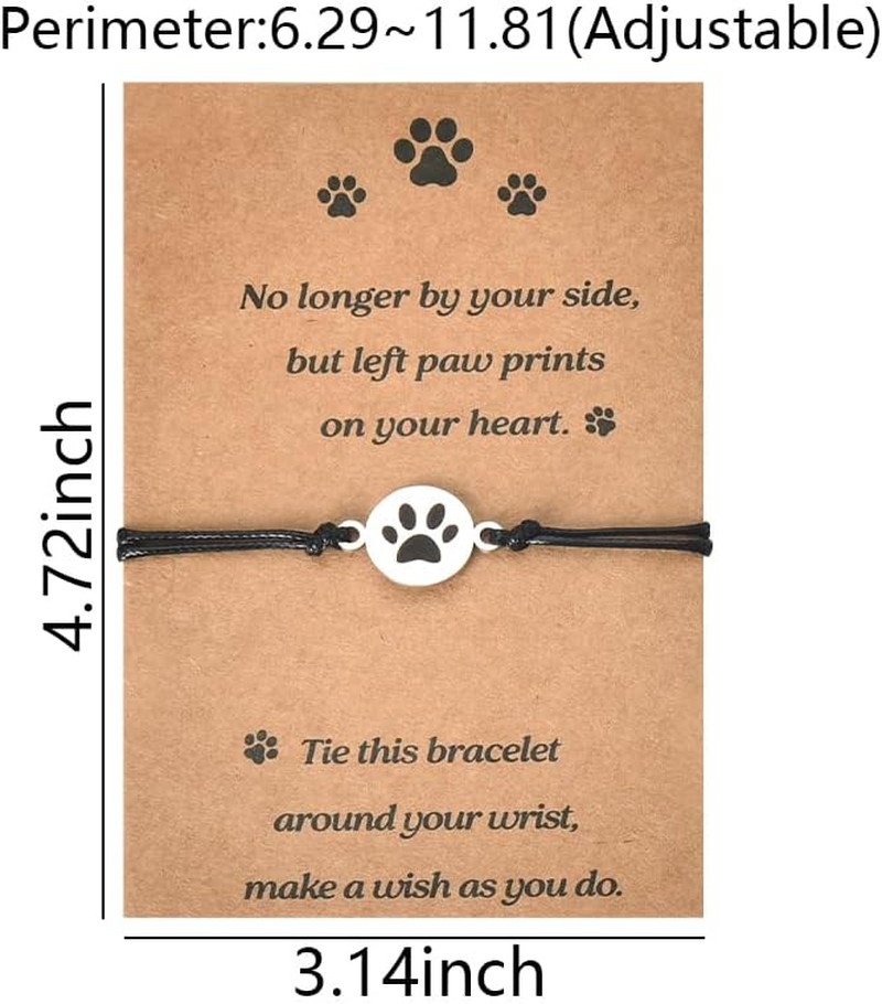 Dog Memorial Gifts for Loss of Dog Pet Paw Bracelet for Women Men Friendship Pre