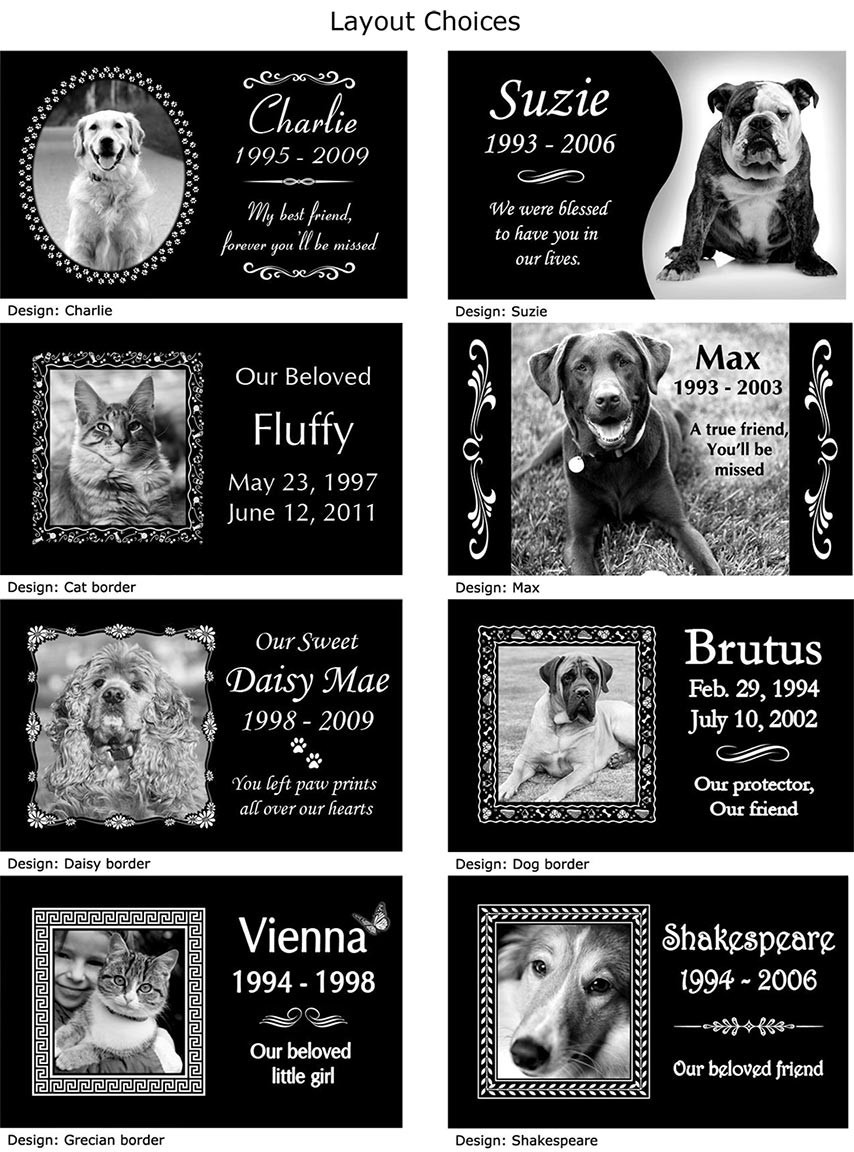 Standard Pet Grave Marker Headstone (Medium 14″ x 8″ x 1″) for Dogs & Cats