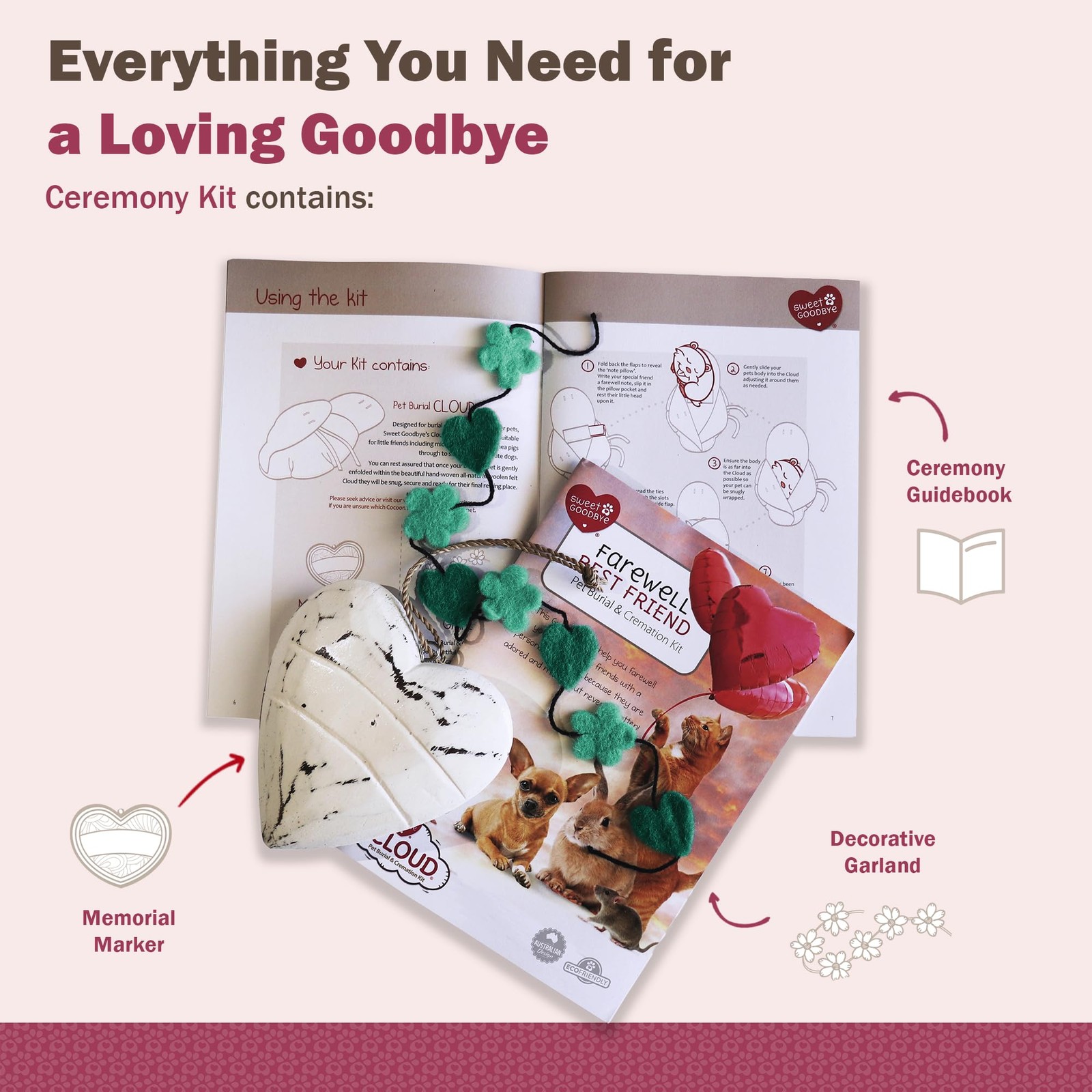 Sweet Goodbye Cloud® Eco-Friendly Pet Burial & Cremation Ceremony Kit – Casket