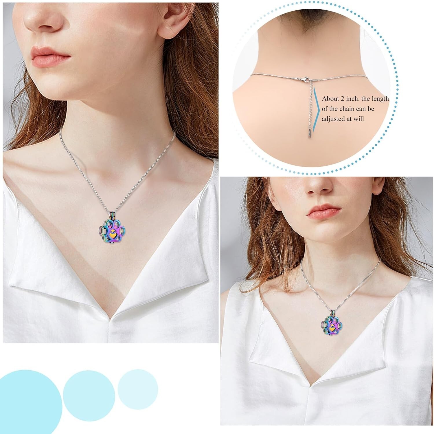 Tranquil Paw Design Memorial Locket Urn Necklace for Pet Ashes – Stainless Steel