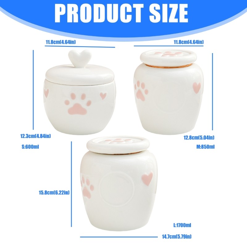 Small Ceramics Pet Ashes Sealing Box Engraves Memorial Keepsakes Cats or Dogs