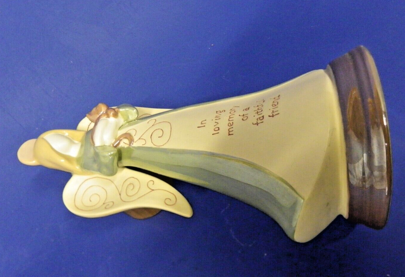 Pet Cat Memorial Angel Figurine “In Loving Memory Of A Faithful Friend” 9.5″