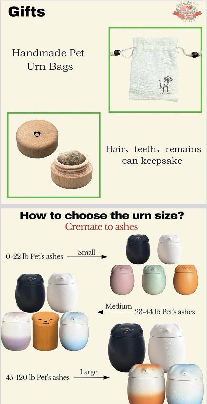 Small Dog Urn,Pet Urn,Pet Urns for Dogs,Pet Cremation Urn, Dog Urns for Ashes