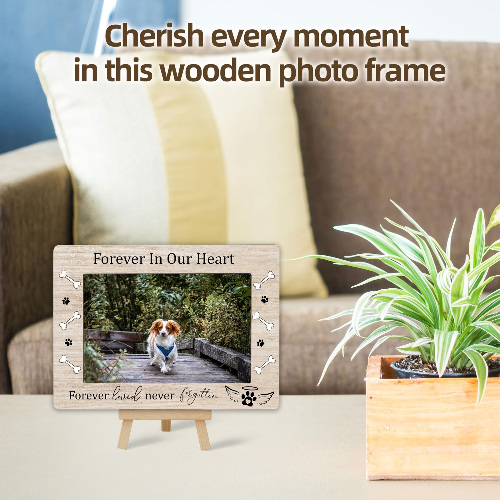 Picture Frames 4×6, Dog Memorial Death Sympathy Gifts Wooden Picture Frame fo…