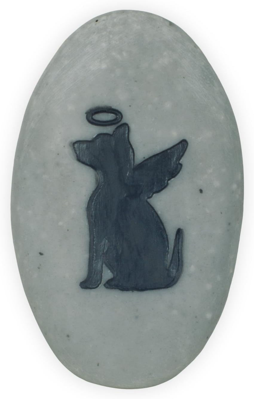 Dogs Leave Paw Prints on Your Heart Forever Rainbow Bridge Pet Stone, Deep Grey