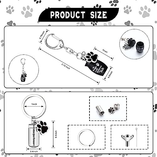 4 Pcs Pet Ashes Keepsake Keychain for Dog Urn with 4 Pcs Filling