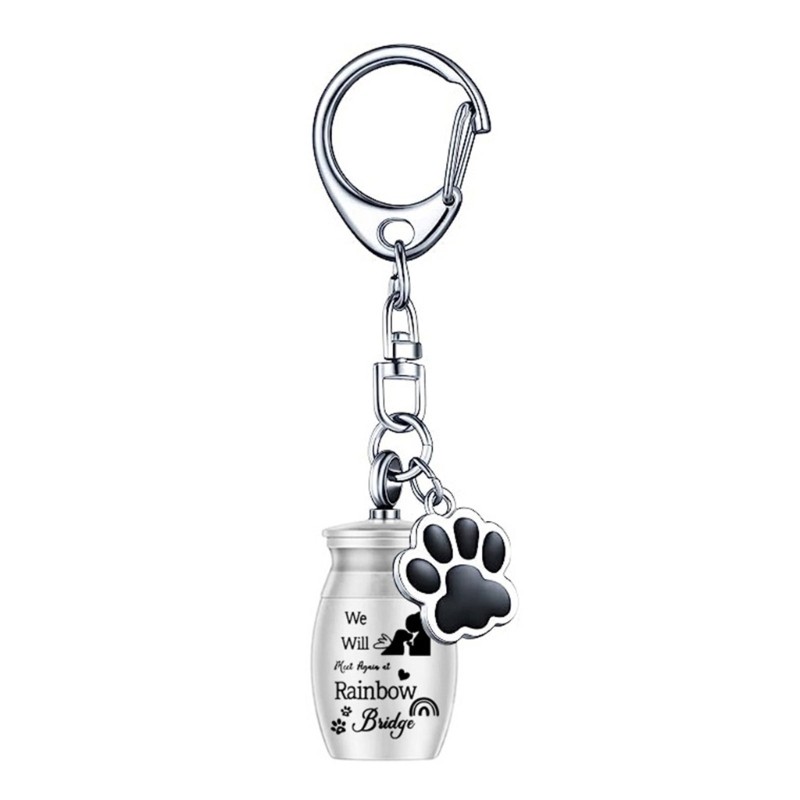 Pet Memorial Urn Pendant Cats Ashes Collection Metal Dog Cremation Urn Keychains