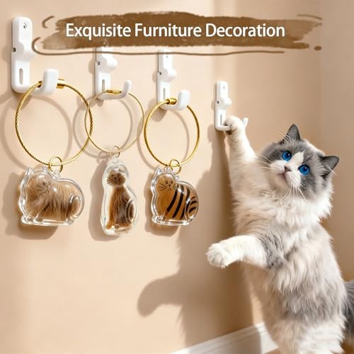 4-Piece Cat Hair Keychain & Memory Charm – Exclusive Pet Fur Keepsake