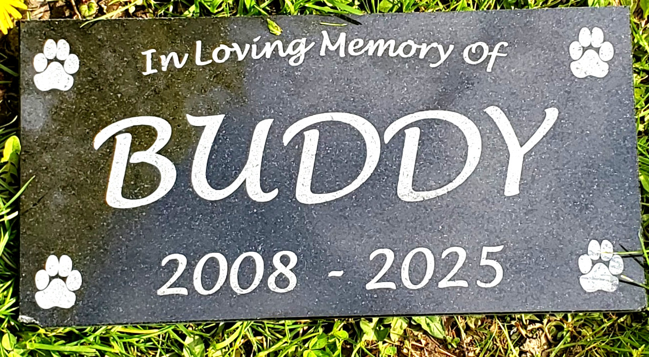 Pet Memorial Grave Marker Headstone Garden Plaque Dog Granite Cemetary Stone t12