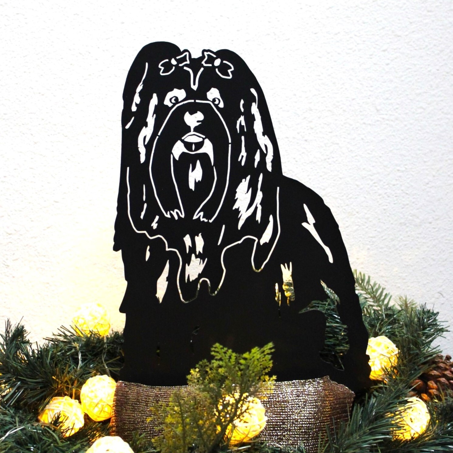 Shih Tzu Black Metal Dog Silhouette