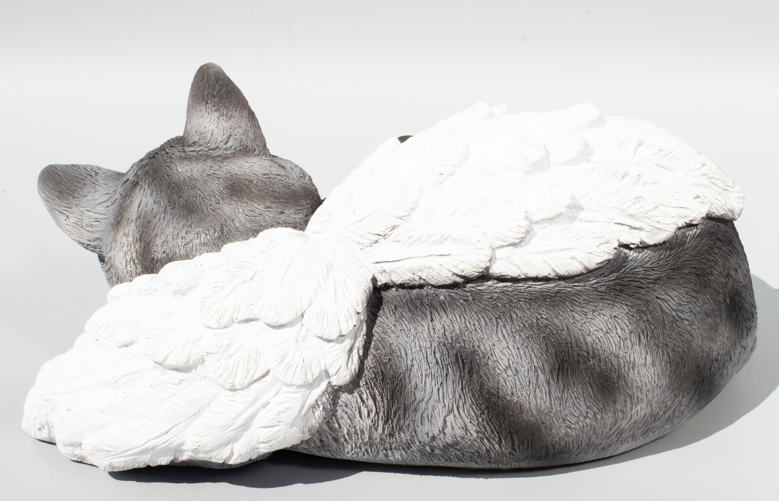 Angel Wings Cat Memorial Statue Sleeping Pet Garden Decor Outdoor Custom Painted