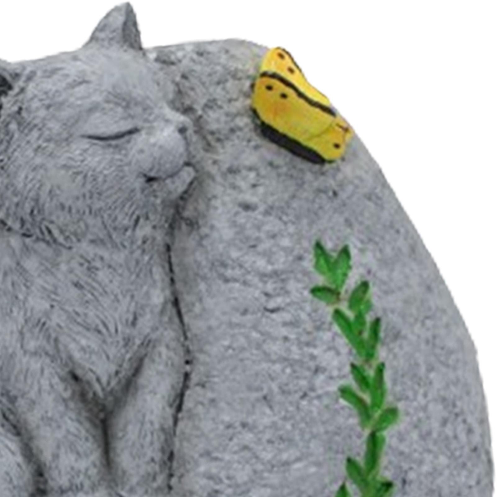 Memorial Stone for Cat Flower Pot Memorial Gift Resin Crafts
