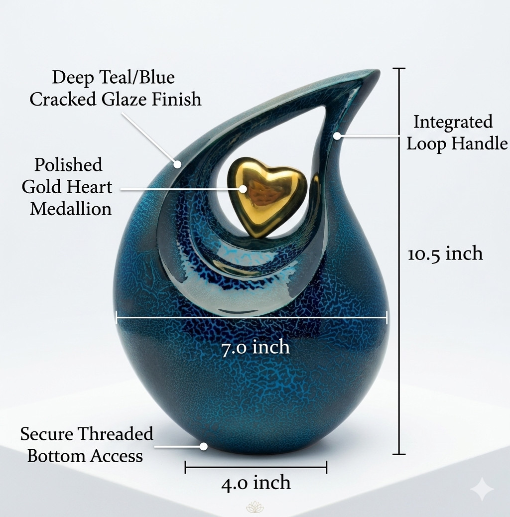 Teardrop Urns for Human Ashes Adult, Cremation Urn for Ashes for Women & Men