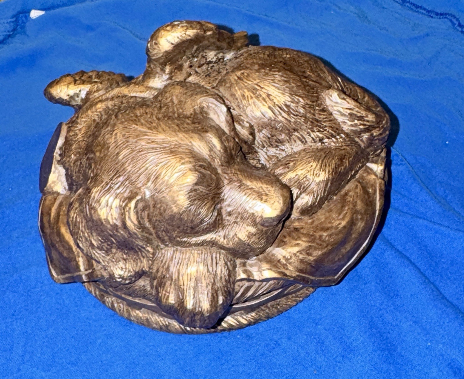 Solid Bronze-Finish Angel Dog Pet Cremation Urn