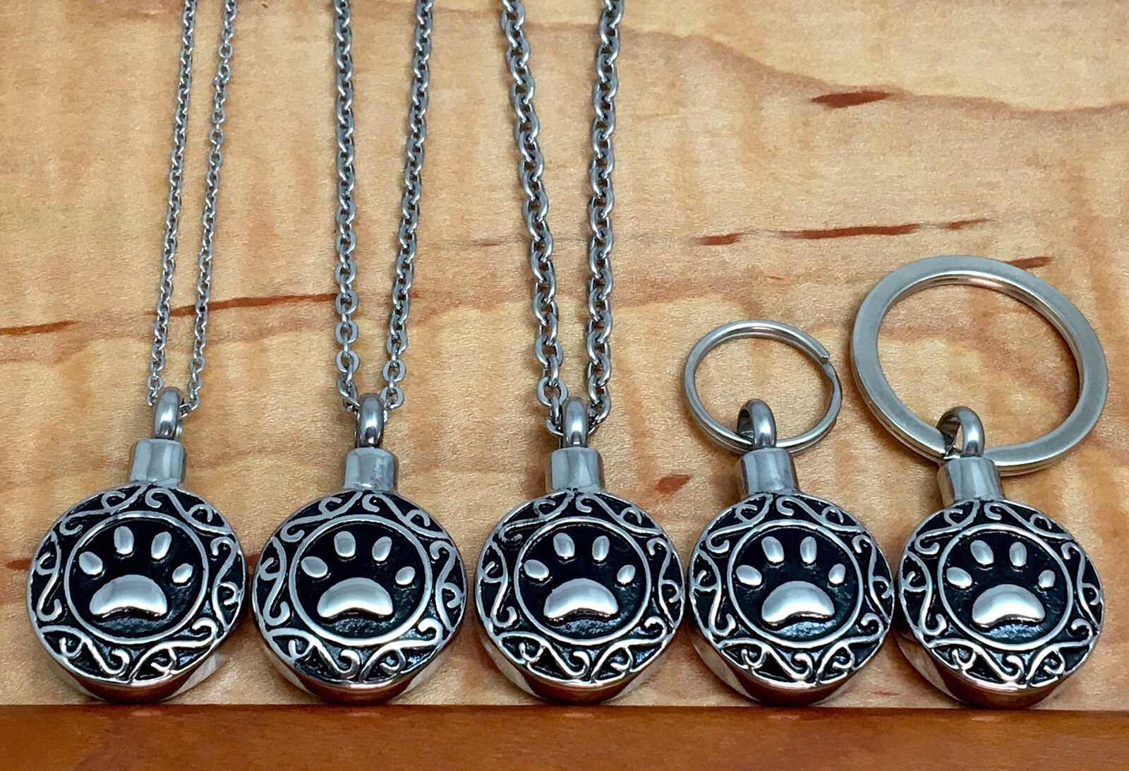 Celtic Paw Print Pet Cremation Jewelry Ashes Urn Necklace Ash Pendant Dog Cat