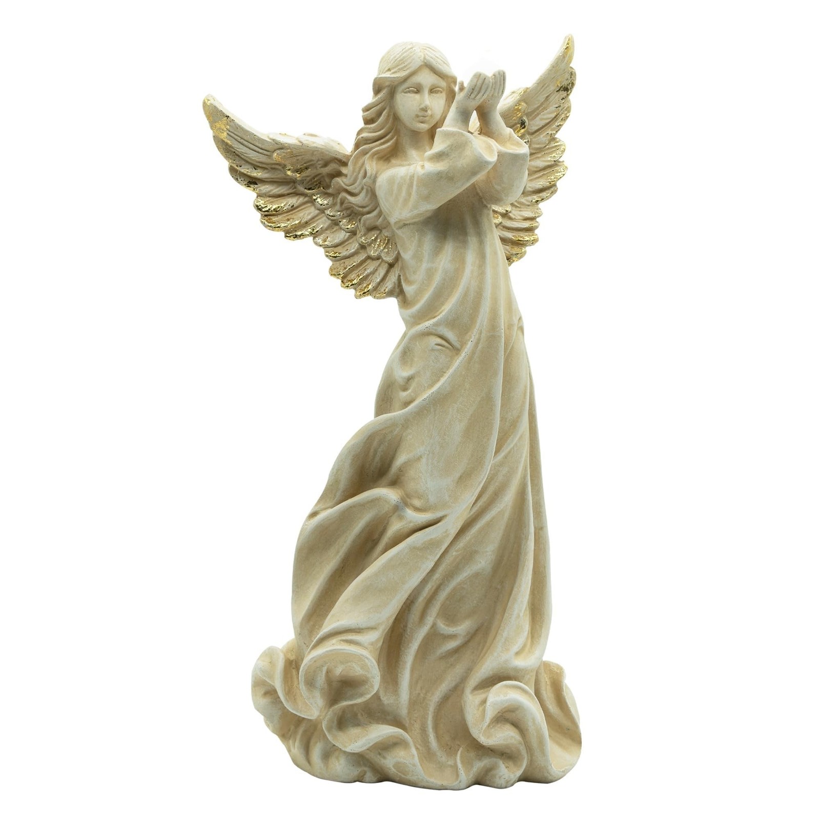 Angel Garden Statue, 16.1 inch Decorative Figurine, White Indoor Outdoor Deco…