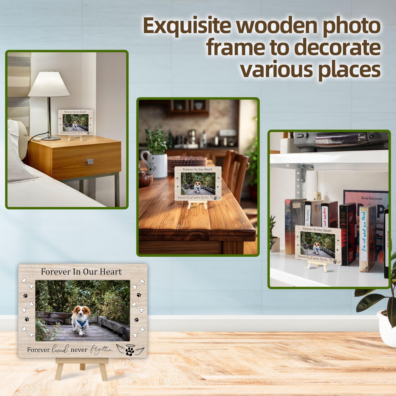 Picture Frames 4×6, Dog Memorial Death Sympathy Gifts Wooden Picture Frame fo…
